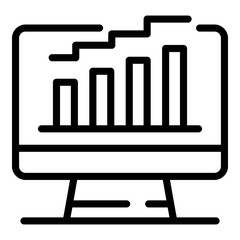 Poster - Monitor graph chart icon. Outline monitor graph chart vector icon for web design isolated on white background