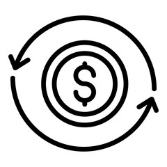 Poster - Money convert icon. Outline money convert vector icon for web design isolated on white background