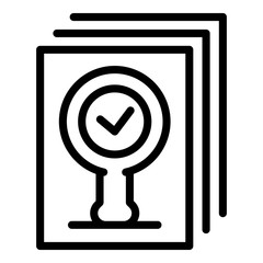 Poster - Approved office papers icon. Outline approved office papers vector icon for web design isolated on white background