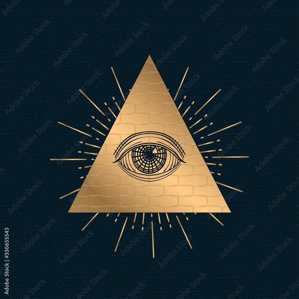 All Seeing Eye イルミナティ トライアングル スターリングシルバー ブラック ラバーネックレス　並行輸入品
