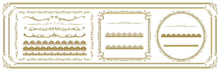 decorative gold frame set Vector