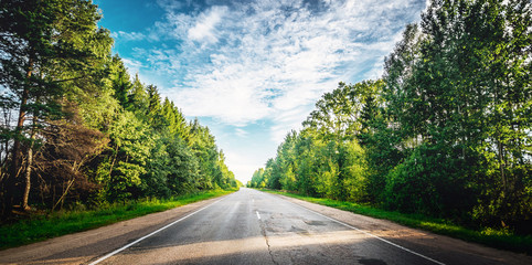 Wall Mural - Summer road outdoor landscape