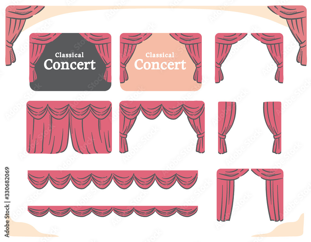 ステージなどのどんちょうイラスト素材 Antique Wall Mural Antiq 夏妃 吉野