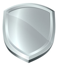 A Shield Shiny Metal Silver Secure Protection Or Security Defence Icon