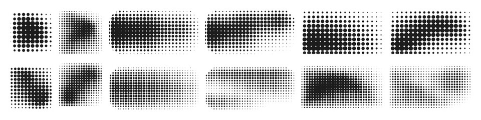 Wall Mural - halftone effect design elements. abstract shapes.