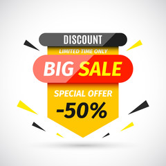 Big sale banner. Vector illustration.