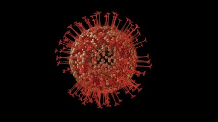 Poster - 3D Rendering virus for Covid-19 Coronavirus outbreak concept,  virus 2019-ncov flu outbreak, 3D medical of floating influenza virus cells in microscopic view, World pandemic risk concept