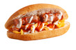 hot dog sandwich and fried  fried potatoes