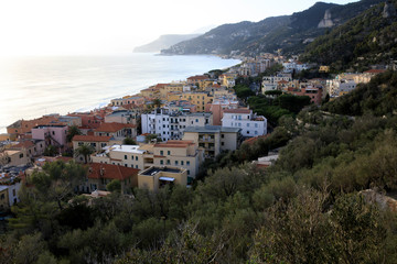 Wall Mural - Varigotti (SV), Italy - December 30, 2017: View of Varigotti village from Crena Point, Italian Riviera, Savona, Liguria, Italy