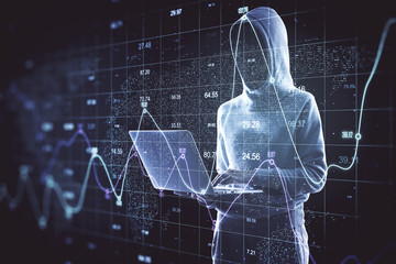 Poster - No face hacker using laptop