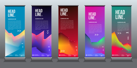 Aufkleber - Simple and minimalist colourful fluid and liquid shape roll up banner for business