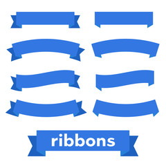 cartoon ribbon set vector illustration. banner ribbon vector set. colored ribbon for decoration