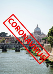 Wall Mural - Dome of Saint Peter Basilica and Ponte Sant Angelo