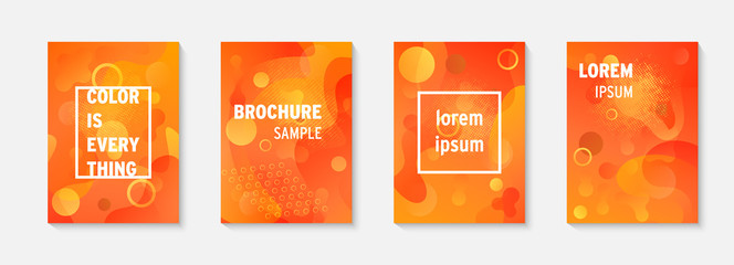 Leinwandbilder - Modern brochure covers set, futuristic design. Abstract dynamic colored template minimal poster, flyer, hipster style, typography wallpaper. Fluid brochure design. Annual report, book cover template.