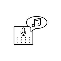 Poster - Echo dot, note, message icon. Simple line, outline vector elements of voice assistant for ui and ux, website or mobile application