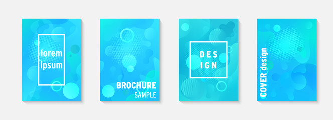 Leinwandbilder - Modern brochure covers set, futuristic design. Abstract dynamic colored template minimal poster, flyer, hipster style, typography wallpaper. Fluid brochure design. Annual report, book cover template.