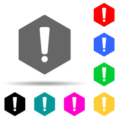 Poster - exclamation mark multi color style icon. Simple thin line, outline vector of web icons for ui and ux, website or mobile application