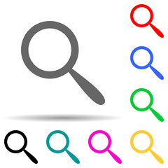 Poster - magnifier multi color style icon. Simple thin line, outline vector of web icons for ui and ux, website or mobile application