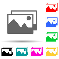 Poster - landscape multi color style icon. Simple thin line, outline vector of web icons for ui and ux, website or mobile application