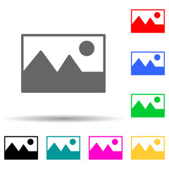 Poster - landscape multi color style icon. Simple thin line, outline vector of web icons for ui and ux, website or mobile application