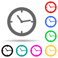 Poster - clock multi color style icon. Simple thin line, outline vector of web icons for ui and ux, website or mobile application