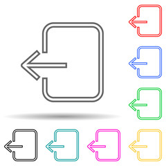 Poster - exit sign multi color style icon. Simple thin line, outline vector of web icons for ui and ux, website or mobile application