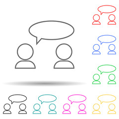 Poster - dialog multi color style icon. Simple thin line, outline vector of web icons for ui and ux, website or mobile application
