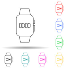 Poster - stop watch on smart watches multi color style icon. simple thin line, outline vector of web icons fo