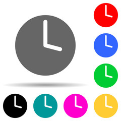 Poster - clock multi color style icon. Simple thin line, outline vector of web icons for ui and ux, website or mobile application