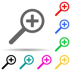 Poster - magnifier zoom multi color style icon. Simple thin line, outline vector of web icons for ui and ux, website or mobile application