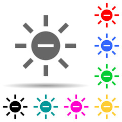 Poster - the sun with a minus sign multi color style icon. Simple thin line, outline vector of web icons for ui and ux, website or mobile application
