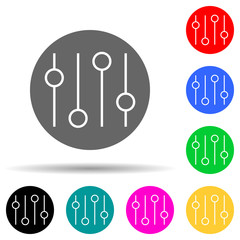 Poster - mixer buttons in a circle multi color style icon. Simple thin line, outline vector of web icons for ui and ux, website or mobile application