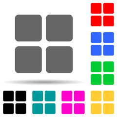 Poster - four squares multi color style icon. Simple thin line, outline vector of web icons for ui and ux, website or mobile application