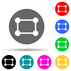 Poster - square with dots multi color style icon. Simple thin line, outline vector of web icons for ui and ux, website or mobile application