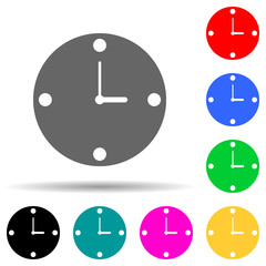 Poster - clock multi color style icon. Simple thin line, outline vector of web icons for ui and ux, website or mobile application