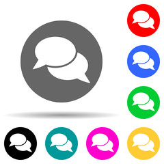 Poster - bubbles of communication in a circle multi color style icon. Simple thin line, outline vector of web icons for ui and ux, website or mobile application