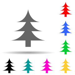 Poster - christmas tree multi color style icon. Simple thin line, outline vector of web icons for ui and ux, website or mobile application