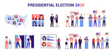 2020 Presidential Election In The USA Set. Election Campaign