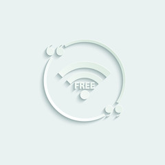 Poster - paper wi-fi icon.  free wifi internet icon vector