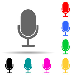 Poster - microphone multi color style icon. Simple thin line, outline vector of web icons for ui and ux, website or mobile application