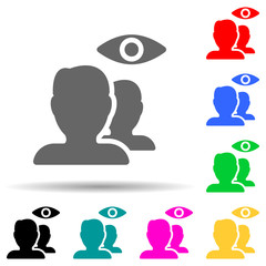 Poster - hidden contacts multi color style icon. Simple thin line, outline vector of web icons for ui and ux, website or mobile application