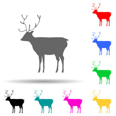 Poster - silhouette of a deer multi color style icon. Simple glyph, flat vector of zoo icons for ui and ux, website or mobile application