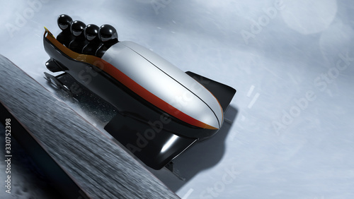 Dekoracja na wymiar  sport-bobslejowy-wieczorem-renderuj-3d-ilustracja