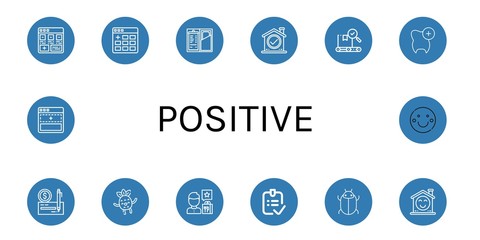 Wall Mural - positive simple icons set