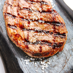 Wall Mural - Ribeye steak with salt and spices