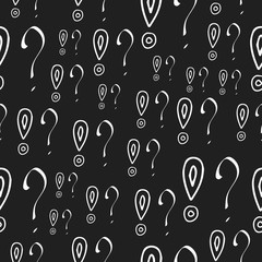 Fototapete - Question marks and exclamation mark seamless pattern. Vector sketch question marks and exclamation mark background