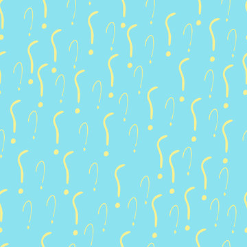 Question marks and exclamation mark seamless pattern. Vector sketch question marks and exclamation mark background