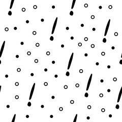 Fototapete - Exclamation mark seamless pattern on white background. Hand drawn vector elements.Vector sketch question marks background