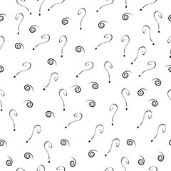 Fototapete - Question mark vector seamless pattern. Hand drawn sketch. FAQ button. Asking questions. Ask for help