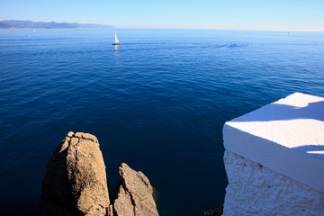 Wall Mural - Portofino (GE), Italy - June 01, 2017: View from Portofino's lighthouse, Genova, Liguria, Italy